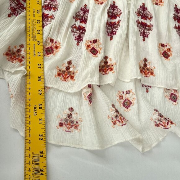 Free People Ariana Peasant Boho Tunic Top Embroidered Flowy V-Neck Women XS - Picture 13 of 16